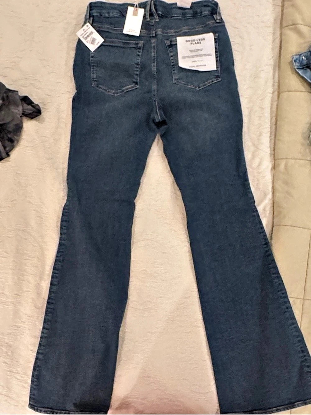 Good American Good Legs Flare Jeans Blue Waist 6/28